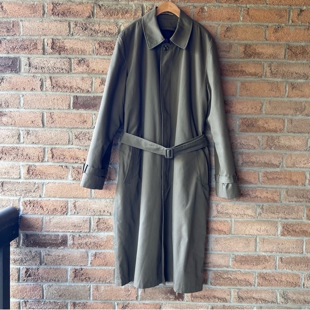 LONDON FOG | Classic Olive Green Trench Coat Fall Winter Jacket